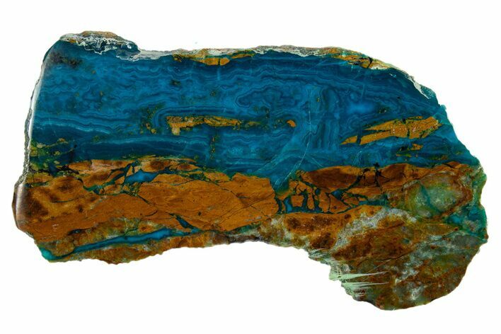 Polished Banded Chrysocolla and Malachite - Bagdad Mine, Arizona #324619